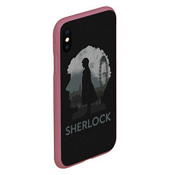 Чехол iPhone XS Max матовый Sherlock World, цвет: 3D-малиновый — фото 2
