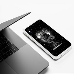 Чехол iPhone XS Max матовый Ночная сова, цвет: 3D-белый — фото 2