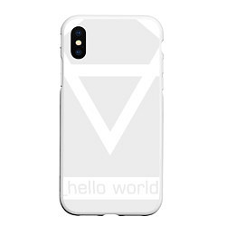 Чехол iPhone XS Max матовый Hello world, цвет: 3D-белый