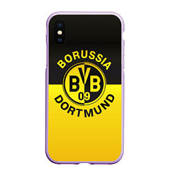 Чехол iPhone XS Max матовый Borussia Dortmund FC, цвет: 3D-сиреневый