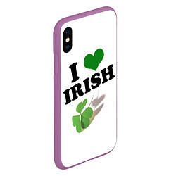 Чехол iPhone XS Max матовый Ireland, I love Irish, цвет: 3D-фиолетовый — фото 2