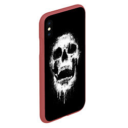 Чехол iPhone XS Max матовый Evil Skull, цвет: 3D-красный — фото 2