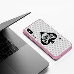 Чехол iPhone XS Max матовый Смертельный туз, цвет: 3D-розовый — фото 2