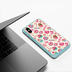 Чехол iPhone XS Max матовый Радости для сладости, цвет: 3D-мятный — фото 2