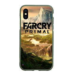 Чехол iPhone XS Max матовый Far Cry: Primal, цвет: 3D-темно-зеленый