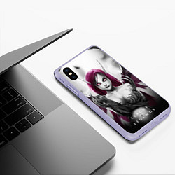 Чехол iPhone XS Max матовый Cute Demon, цвет: 3D-светло-сиреневый — фото 2