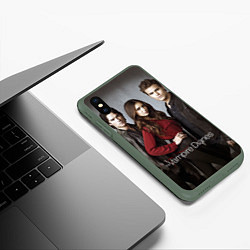 Чехол iPhone XS Max матовый Vampire Trio, цвет: 3D-темно-зеленый — фото 2
