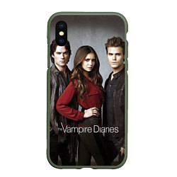 Чехол iPhone XS Max матовый Vampire Trio, цвет: 3D-темно-зеленый