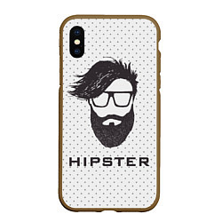 Чехол iPhone XS Max матовый Hipster, цвет: 3D-коричневый