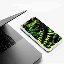 Чехол iPhone XS Max матовый Листья, цвет: 3D-белый — фото 2