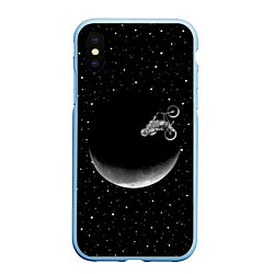 Чехол iPhone XS Max матовый Астронавт байкер, цвет: 3D-голубой