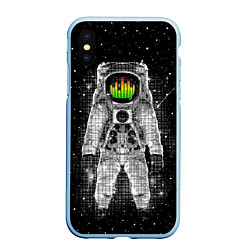 Чехол iPhone XS Max матовый Музыкальный космонавт, цвет: 3D-голубой