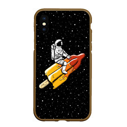 Чехол iPhone XS Max матовый Сладкая ракета, цвет: 3D-коричневый