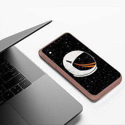 Чехол iPhone XS Max матовый Шлем астронавта, цвет: 3D-коричневый — фото 2