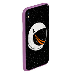 Чехол iPhone XS Max матовый Шлем астронавта, цвет: 3D-фиолетовый — фото 2