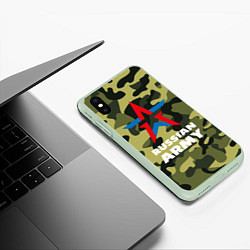 Чехол iPhone XS Max матовый Russian army, цвет: 3D-салатовый — фото 2