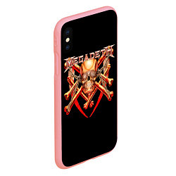 Чехол iPhone XS Max матовый Megadeth: Gold Skull, цвет: 3D-баблгам — фото 2
