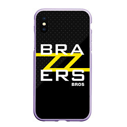 Чехол iPhone XS Max матовый Brazzers Bros, цвет: 3D-светло-сиреневый