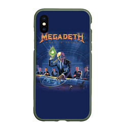 Чехол iPhone XS Max матовый Megadeth: Rust In Peace, цвет: 3D-темно-зеленый