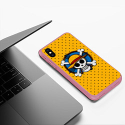 Чехол iPhone XS Max матовый One Pirate, цвет: 3D-малиновый — фото 2