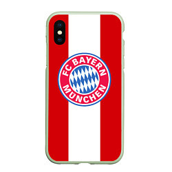 Чехол iPhone XS Max матовый Bayern FC: Red line, цвет: 3D-салатовый