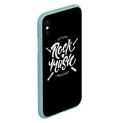 Чехол iPhone XS Max матовый Rock Music, цвет: 3D-мятный — фото 2