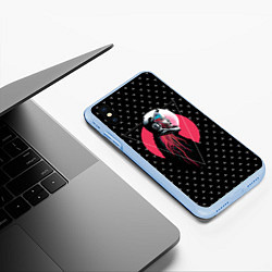 Чехол iPhone XS Max матовый Космическая дама, цвет: 3D-голубой — фото 2