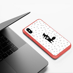 Чехол iPhone XS Max матовый Милый лисенок, цвет: 3D-красный — фото 2