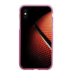 Чехол iPhone XS Max матовый Баскетбольный мяч, цвет: 3D-малиновый