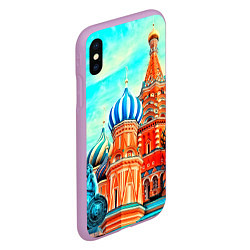 Чехол iPhone XS Max матовый Blue Kremlin, цвет: 3D-сиреневый — фото 2