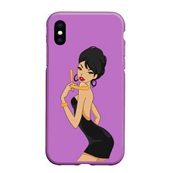 Чехол iPhone XS Max матовый LADY BARBER, цвет: 3D-фиолетовый