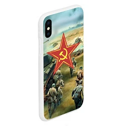 Чехол iPhone XS Max матовый Наступление советской армии, цвет: 3D-белый — фото 2