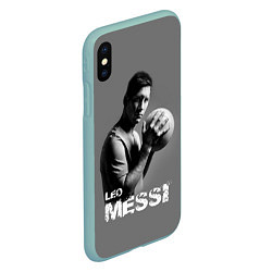 Чехол iPhone XS Max матовый Leo Messi, цвет: 3D-мятный — фото 2