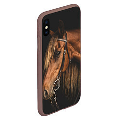 Чехол iPhone XS Max матовый Взгляд коня, цвет: 3D-коричневый — фото 2