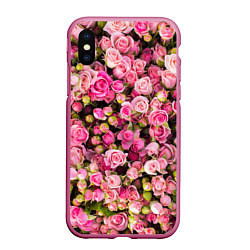 Чехол iPhone XS Max матовый Розовый рай, цвет: 3D-малиновый