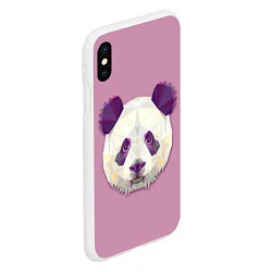 Чехол iPhone XS Max матовый Геометрическая панда, цвет: 3D-белый — фото 2