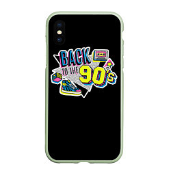 Чехол iPhone XS Max матовый Назад в 90-е!, цвет: 3D-салатовый