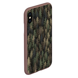 Чехол iPhone XS Max матовый Лесной камуфляж, цвет: 3D-коричневый — фото 2