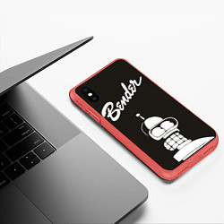 Чехол iPhone XS Max матовый Bender Retro, цвет: 3D-красный — фото 2