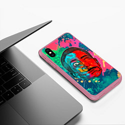 Чехол iPhone XS Max матовый Dali Art, цвет: 3D-малиновый — фото 2