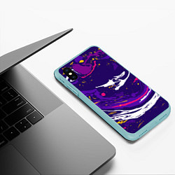 Чехол iPhone XS Max матовый Фиолетовый акрил, цвет: 3D-мятный — фото 2