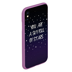 Чехол iPhone XS Max матовый Coldplay: Night Sky, цвет: 3D-фиолетовый — фото 2