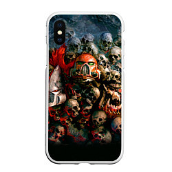 Чехол iPhone XS Max матовый Warhammer 40k: Skulls, цвет: 3D-белый