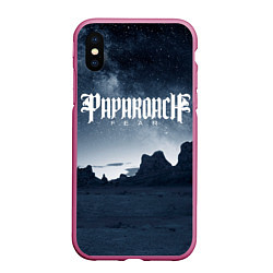 Чехол iPhone XS Max матовый Paparoach: Fear, цвет: 3D-малиновый