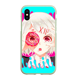 Чехол iPhone XS Max матовый Juuzou Suzuya, цвет: 3D-салатовый