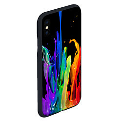 Чехол iPhone XS Max матовый Всплеск красок, цвет: 3D-черный — фото 2