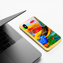 Чехол iPhone XS Max матовый Краски, цвет: 3D-желтый — фото 2