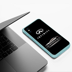 Чехол iPhone XS Max матовый Infiniti, цвет: 3D-мятный — фото 2