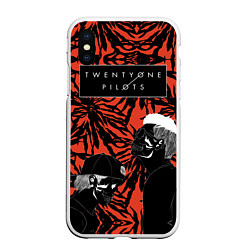 Чехол iPhone XS Max матовый Twenty One Pilots, цвет: 3D-белый