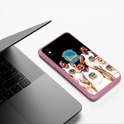 Чехол iPhone XS Max матовый Golden State Warriors 5, цвет: 3D-малиновый — фото 2